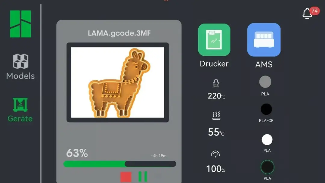 Bambu Handy: نرم افزار کنترل پرینتر سه بعدی بامبو لب از طریق گوشی هوشمند