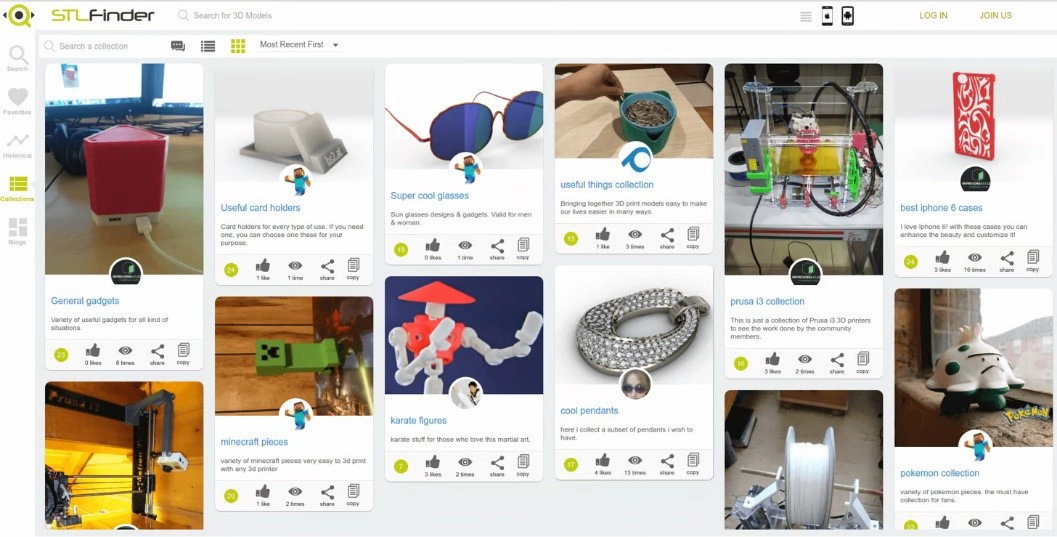 STLFinder سایت جستجوگر برای دانلود فایل STL رایگان یا مدلهای پرینت سه بعدی
