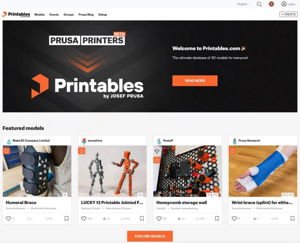 Printables پلتفرمی برای دانلود فایل STL رایگان