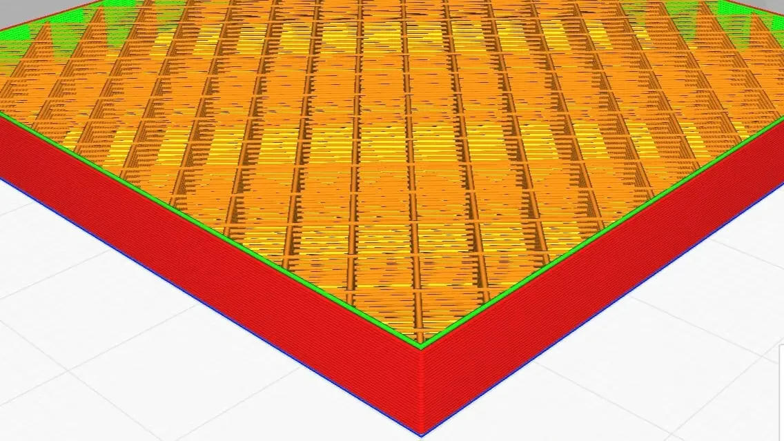 نمایی از shell، inner wall و infill در پرینت سه بعدی